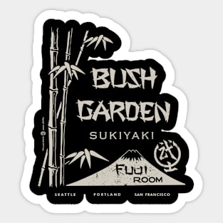 Vintage Retro Bush Garden Japanese Restaurant Seattle Sticker